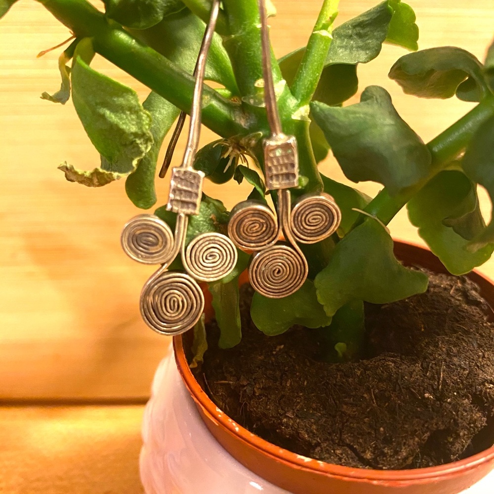 Hand made artisan silver earrings!!!